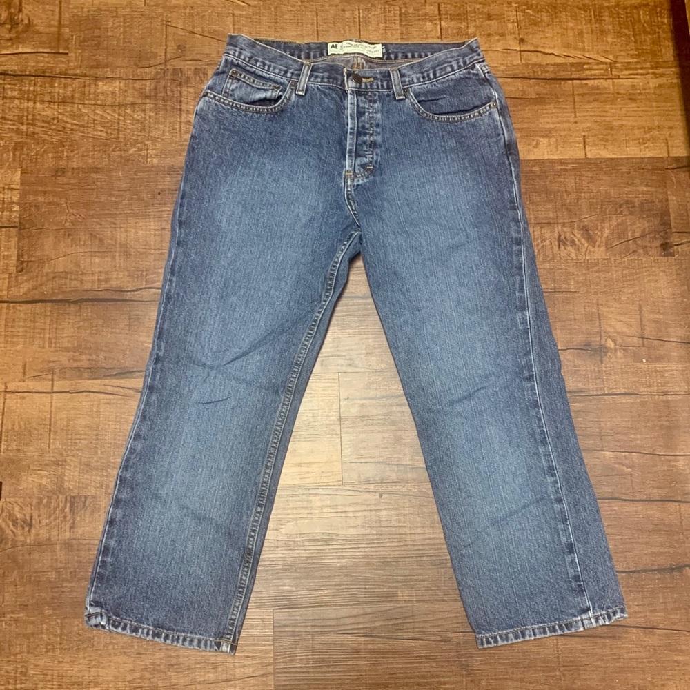 Vintage straight leg jeans with button fly